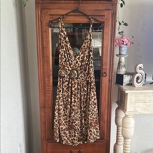 Leopard Print Sleeveless Dress